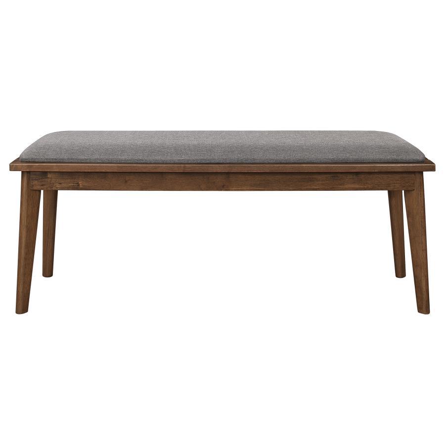 Alfredo - Upholstered Dining Bench - Gray And Natural Walnut by CoasterEveryday | Bel Furniture