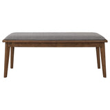 Alfredo - Upholstered Dining Bench - Gray And Natural Walnut by CoasterEveryday | Bel Furniture