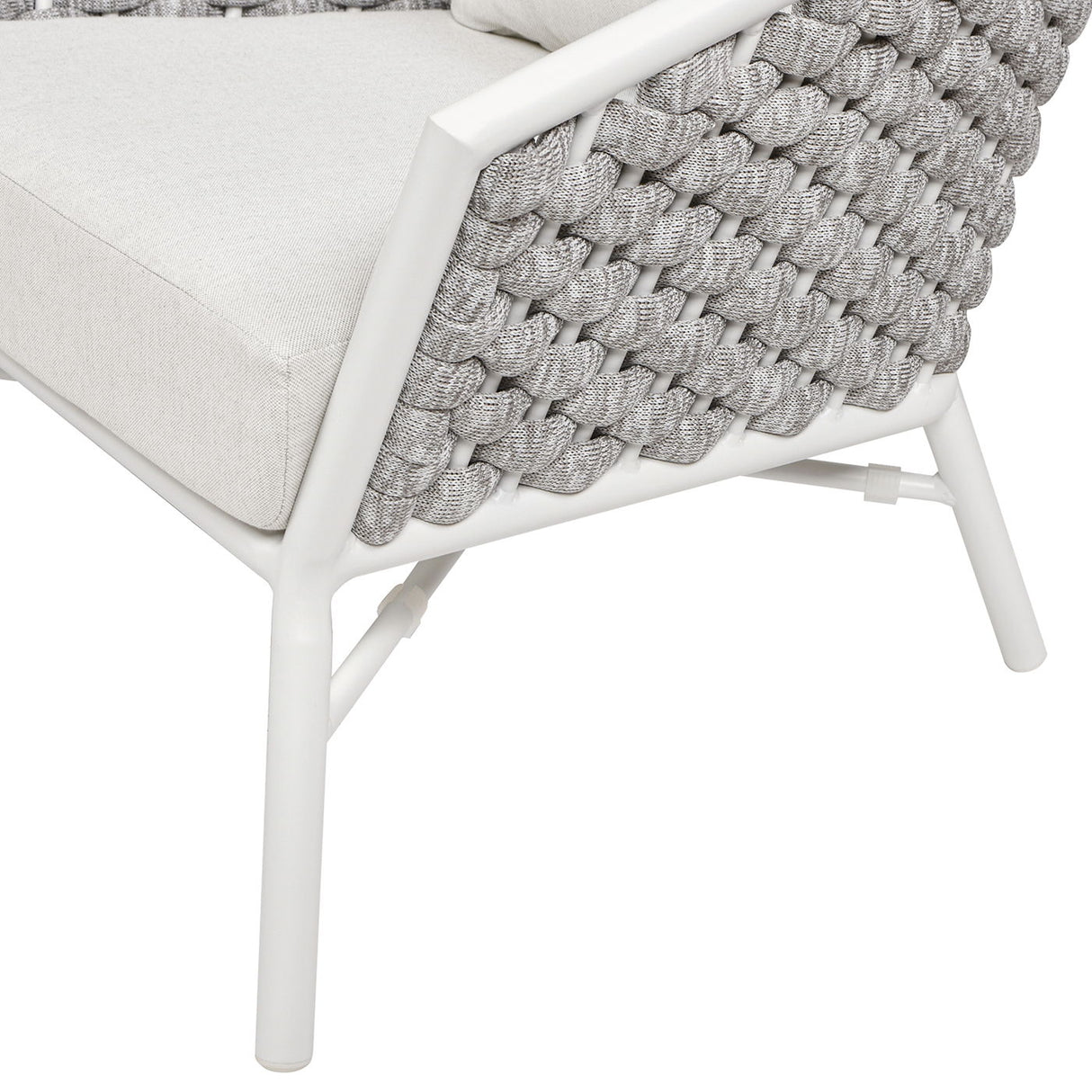 Rowan - Rope Barrel Back Patio Accent Arm Chair (Set of 2) - Optic White by Jennifer Taylor Home | Bel Furniture
