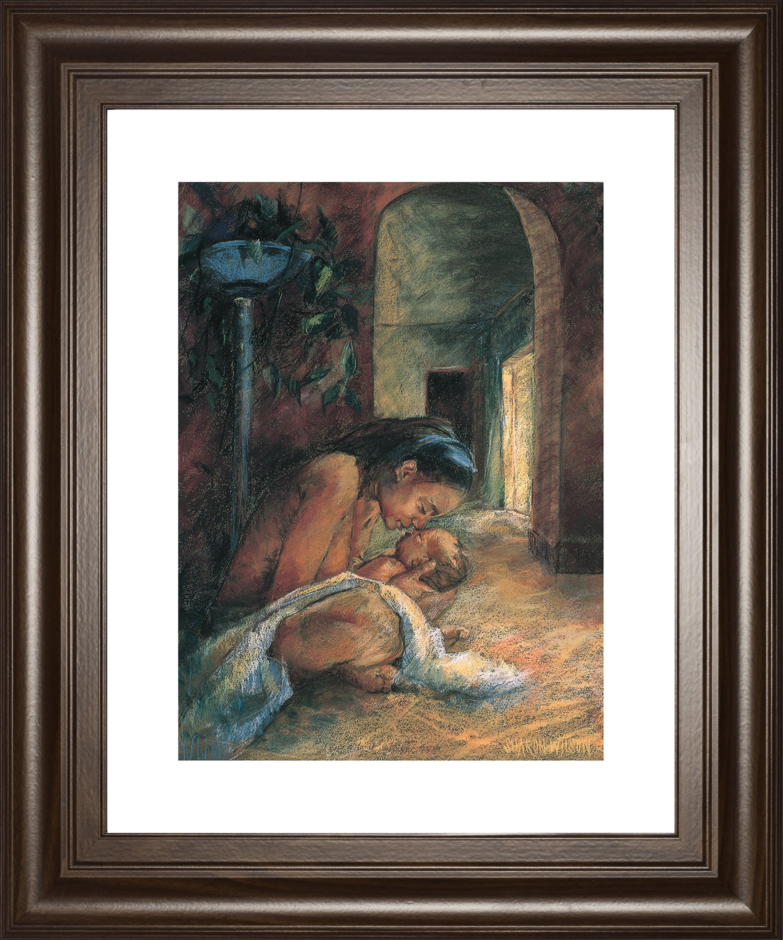 Katrina's Gold By Sharon Wilson - Framed Print Wall Art - Dark Brown