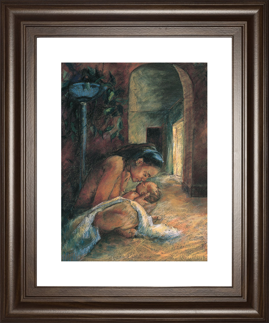 Katrina's Gold By Sharon Wilson - Framed Print Wall Art - Dark Brown