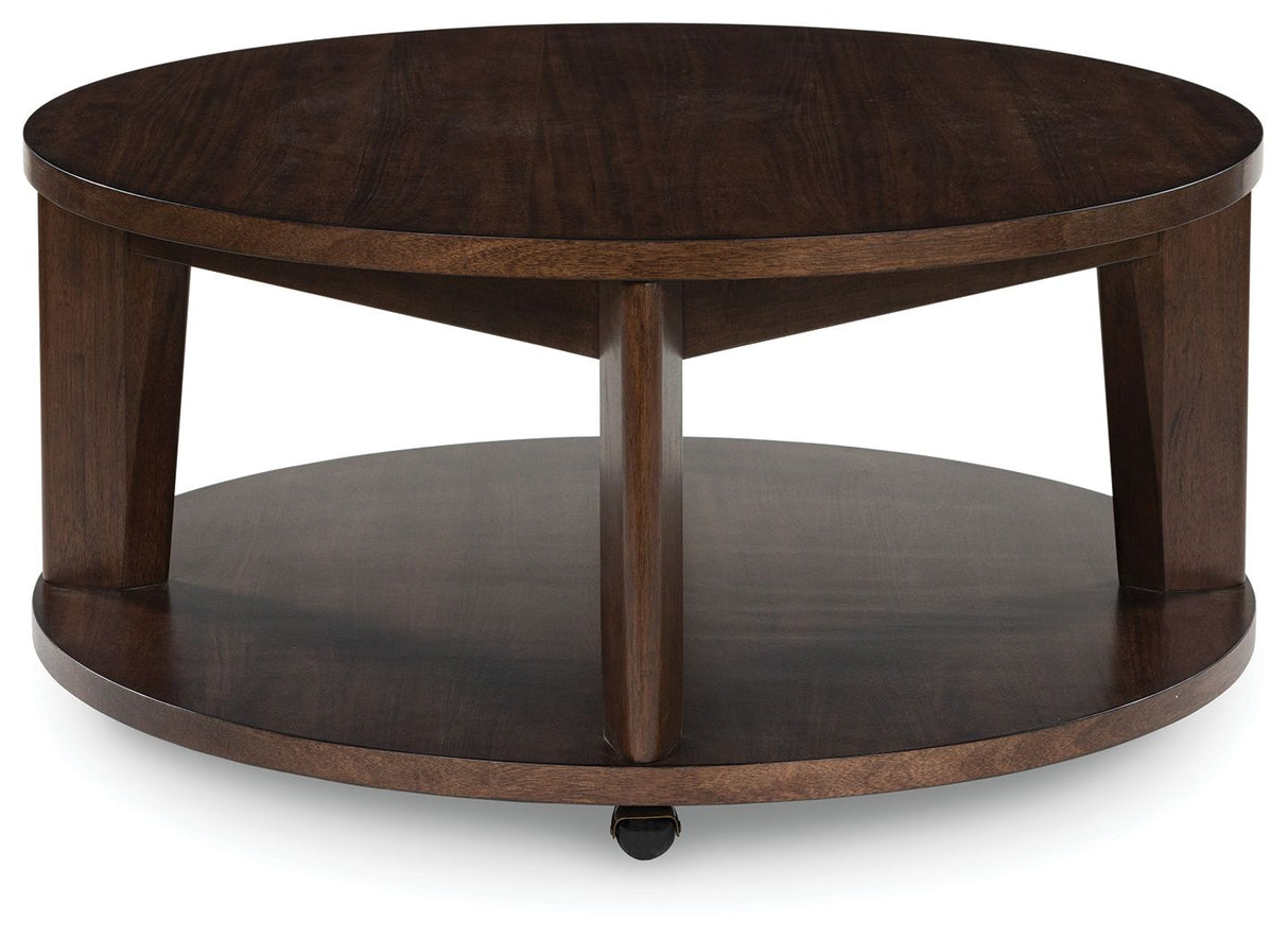 Korestone 2 - Round Cocktail Table - Dark Brown