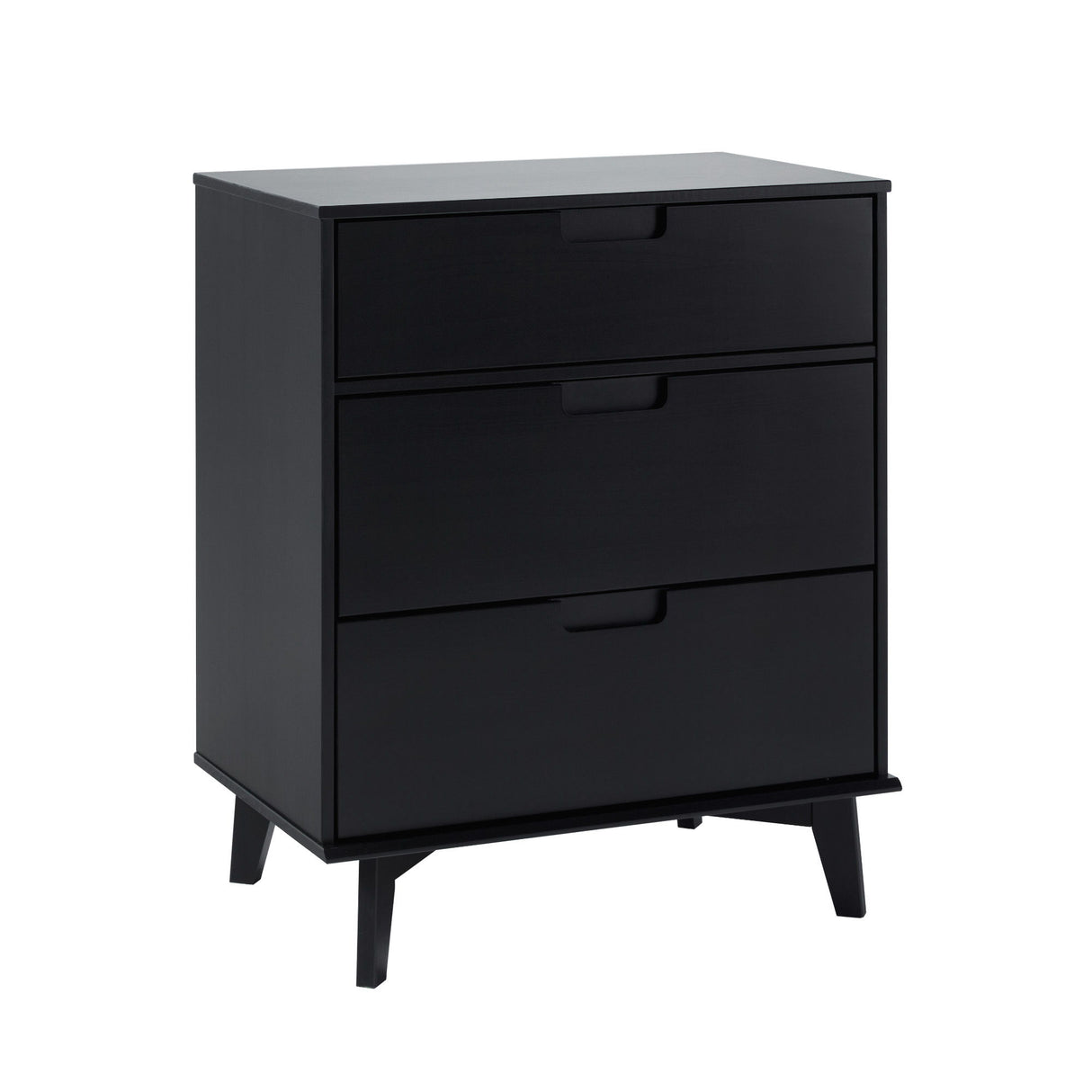 Mid Century Modern 3 Drawer Dresser - Black by Walker Edison | Bel Furniture