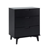 Mid Century Modern 3 Drawer Dresser - Black by Walker Edison | Bel Furniture