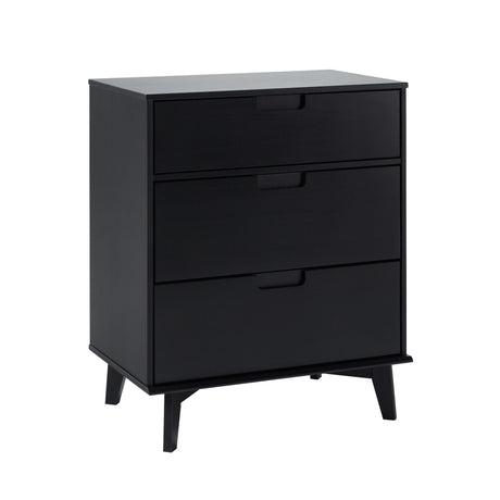 Mid Century Modern 3 Drawer Dresser - Black by Walker Edison | Bel Furniture