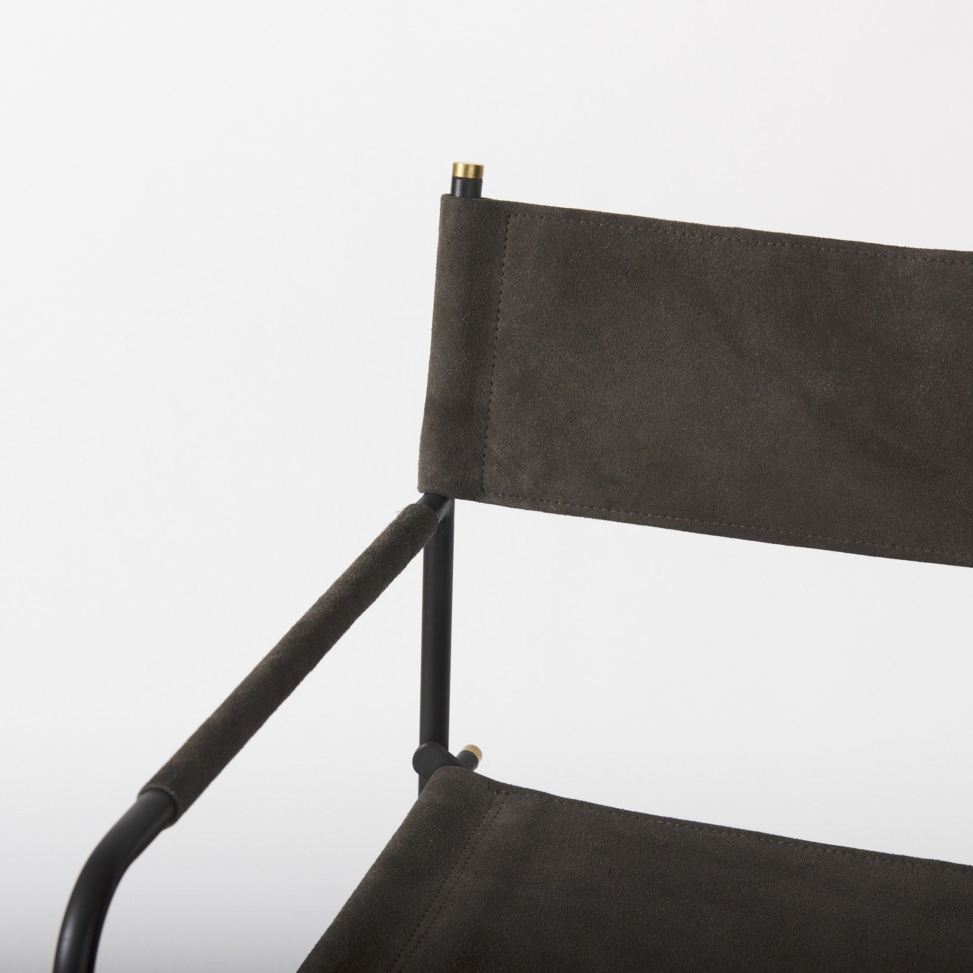 Leather And Metal Bar Chair - Brown / Black