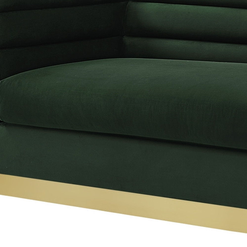 Velvet Sofa With Gold Legs - Hunter Green