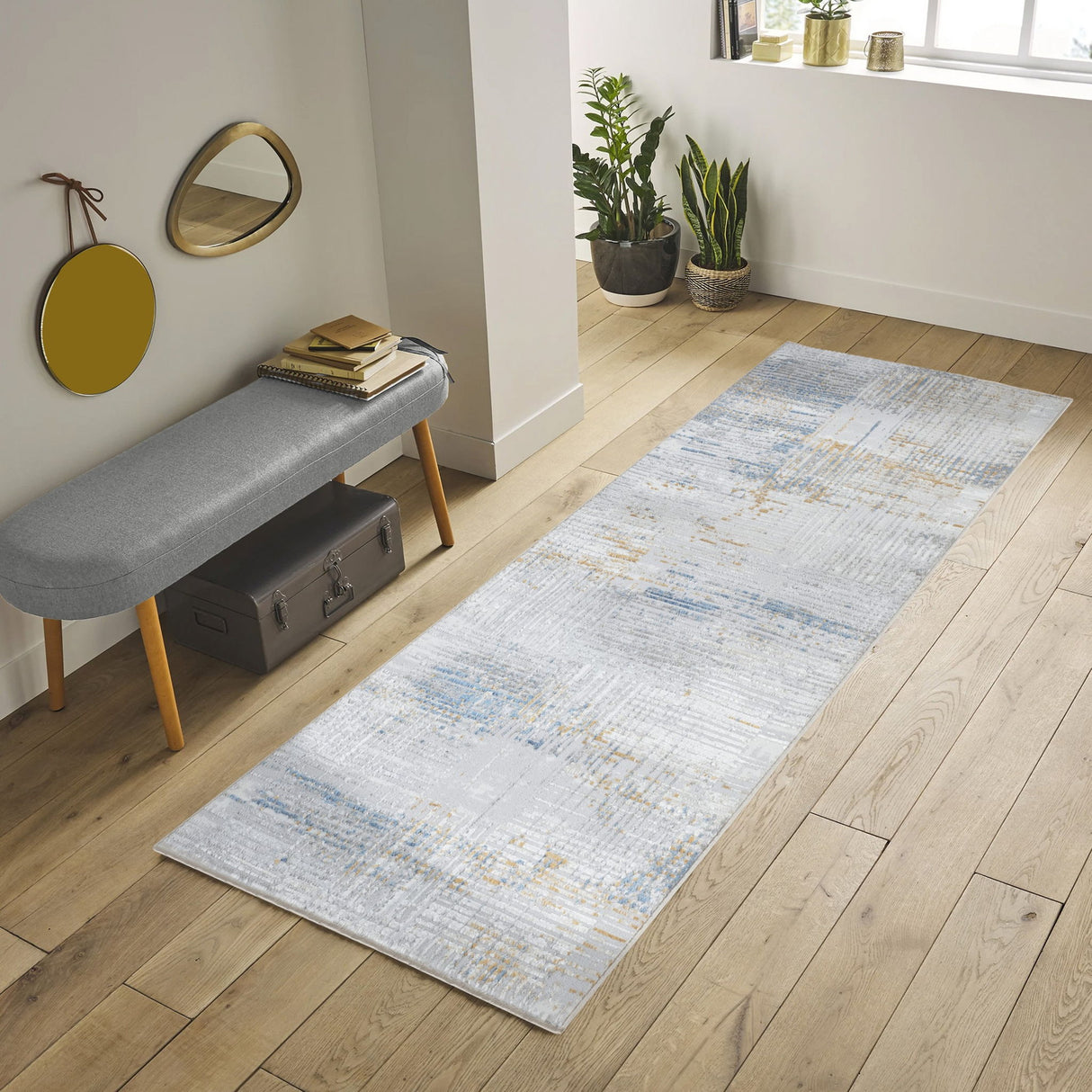 Nova - 2'7" X 7' Area Rug - Multi, Light Gray by Icona Home Decor | Bel Furniture