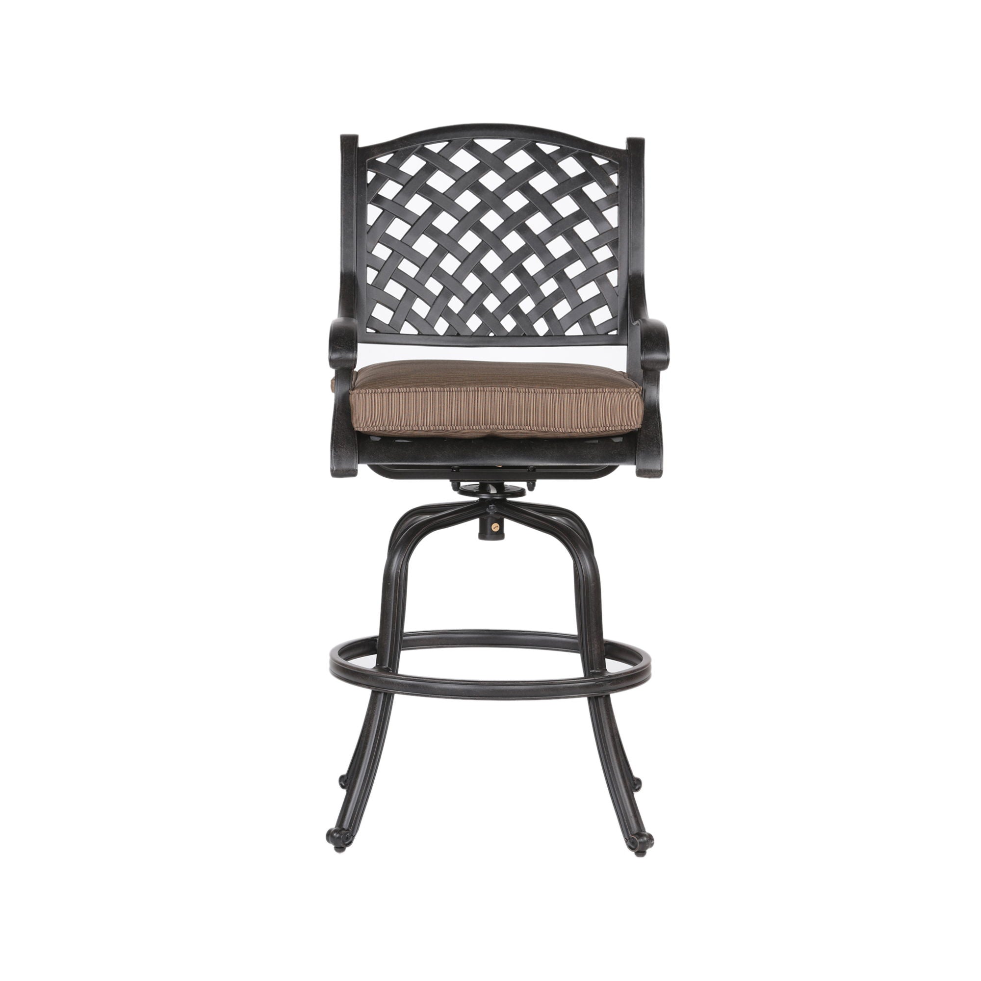 Patio Outdoor Aluminum Bar Stool With Cushion (Set of 2)