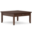 Artisan - Square Coffee Table - Russet Brown by Simpli-Home | Bel Furniture