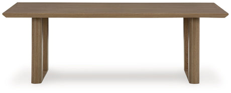 Serene Bay - Dark Brown - Rectangular Dining Table With Umbrella Option by Signature Design by Ashley® | Bel Furniture