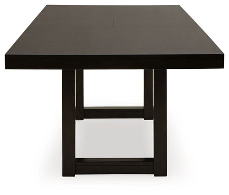 Neymorton - 7 Pc. - Rectangular Extension Table, 6 Side Chairs - Dark Grayish Brown - view 8
