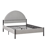 Bed Modern Upholstered Curved Headboard Gray Queen by Walker Edison | Bel Furniture