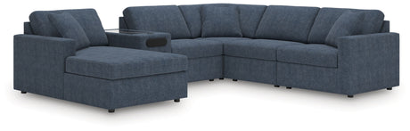Modmax - Ink - Sectional Blue 6 Pc. Sectional With Audio System, Laf Corner Chaise by Signature Design by Ashley® | Bel Furniture