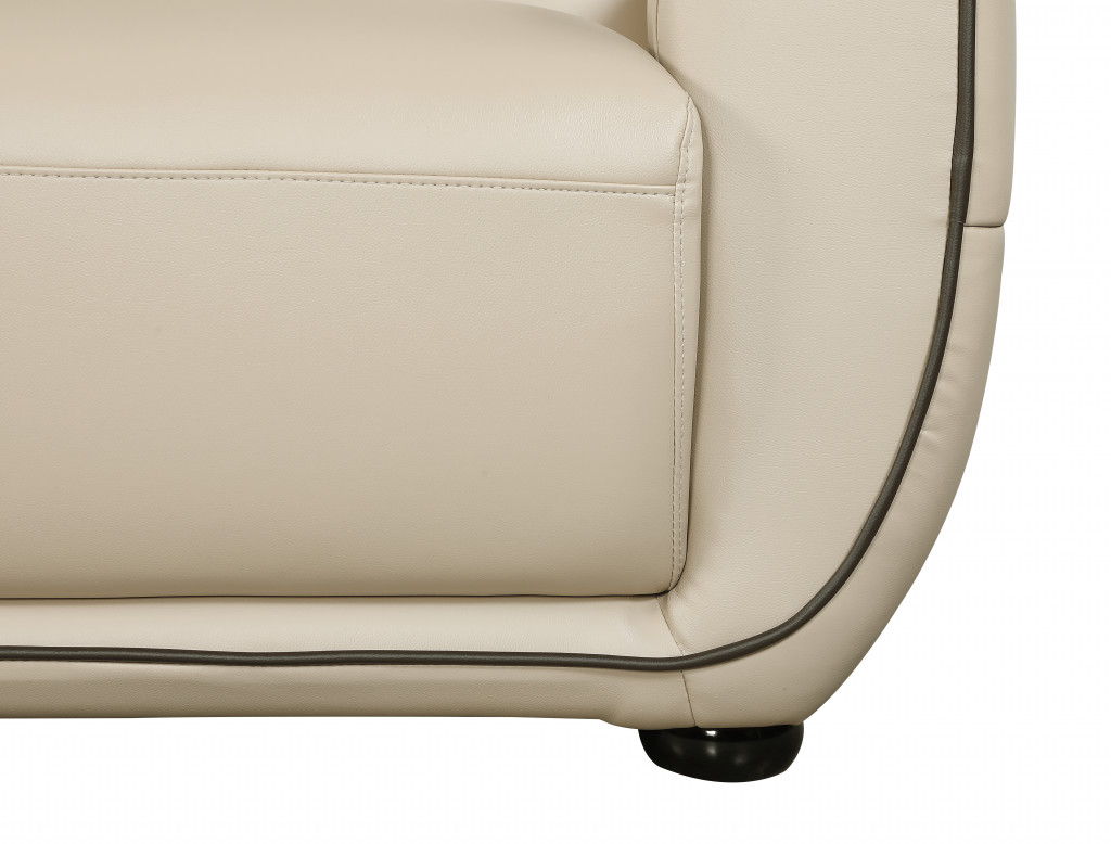 Elegant Faux Leather Chair - Beige