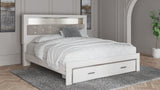 Altyra - White - King Upholstered Bookcase Bed With Storage by Signature Design by Ashley® | Bel Furniture