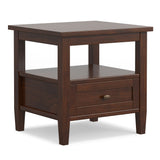 Warm Shaker - End Table With Smooth Drawer Storage - Brown