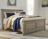 Lettner - Queen Sleigh Bed - Light Gray