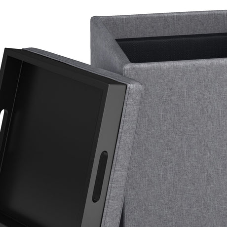 Rockwood - Upholstered Cube Storage Ottoman With Tray - view 60