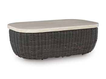 Kimora - Beige / Dark Brown - Rectangular Cocktail Table