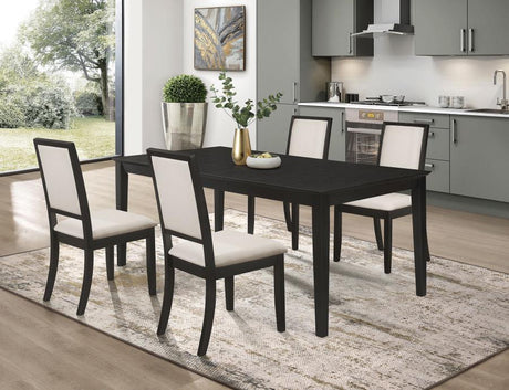 Louise - Dining Set Black 5 Pc. Table, 4 Chairs by CoasterEveryday | Bel Furniture
