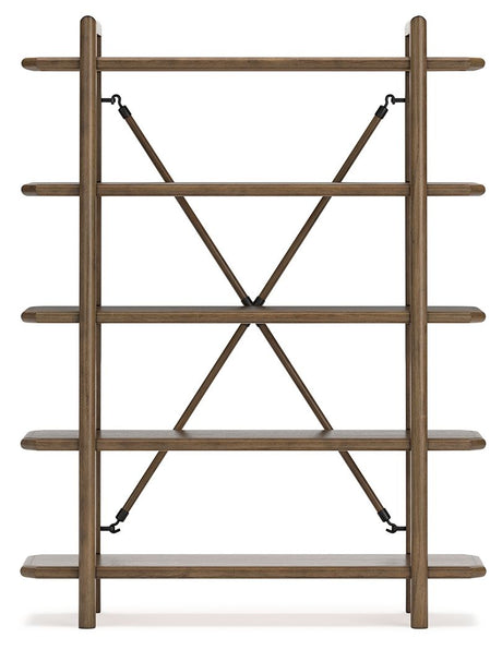 Roanhowe - Brown - Bookcase by Signature Design by Ashley® | Bel Furniture