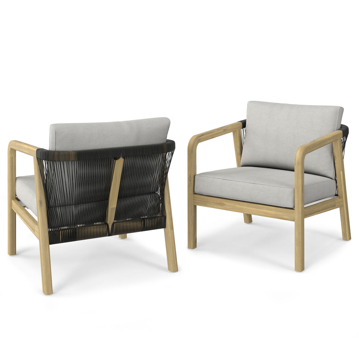 Palmetto - Outdoor Conversation Chair (Set of 2) - Stone Gray by Simpli-Home | Bel Furniture