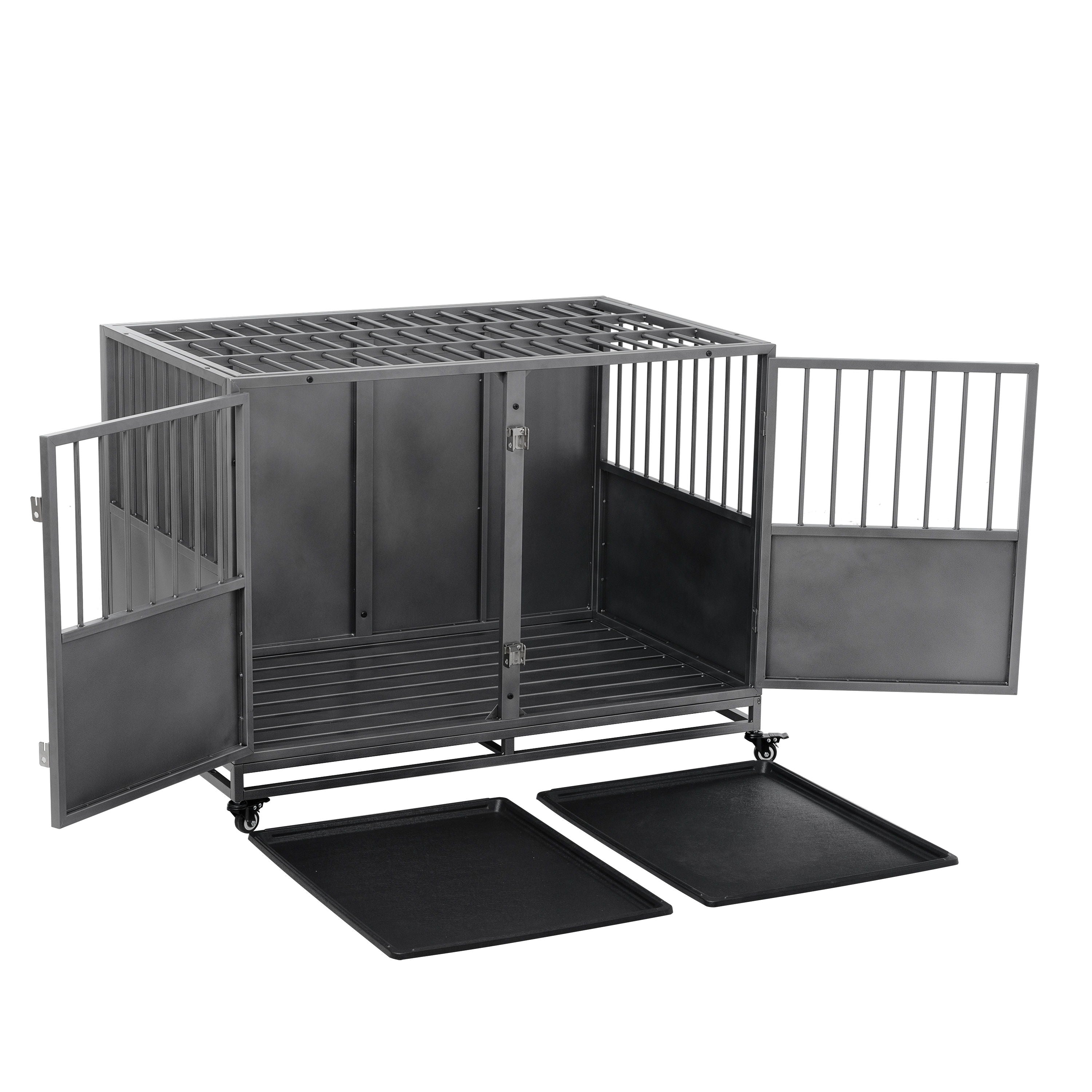 Heavy Duty Dog Crate - Silver Gray