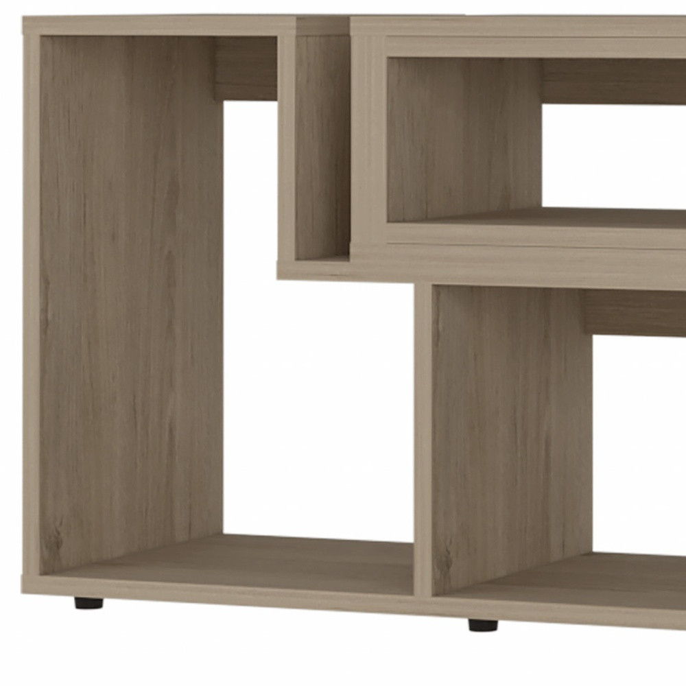 Particle Board Open Shelving TV Stand - Wood Brown