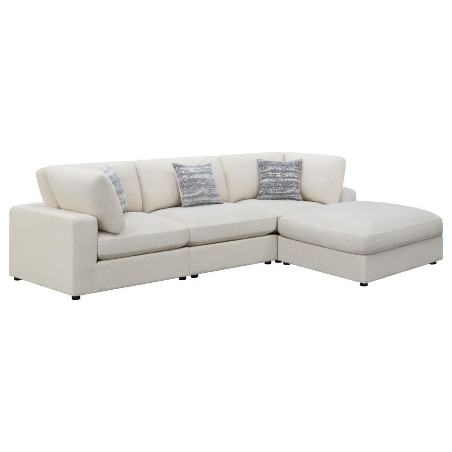 Serene - Upholstered Modular Sectional Sofa Beige 4 Pc. Right Arm Facing Corner Chaise Sectional by CoasterEssence | Bel Furniture