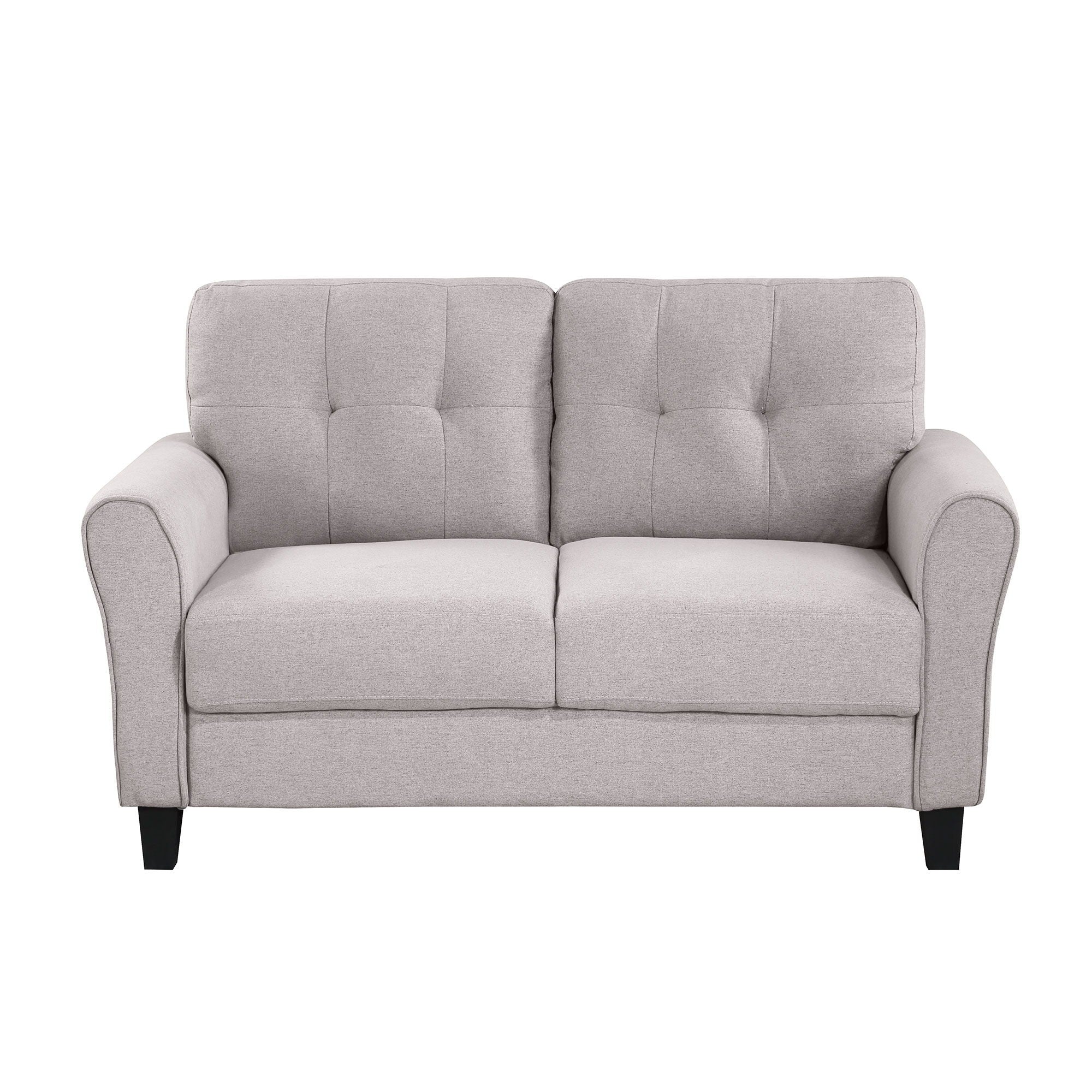 Modern Living Room Loveseat Linen Upholstered Couch Furniture For Home Or Office