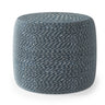 Bayley - Versatile Round Braided Pouf Blue by Simpli-Home | Bel Furniture