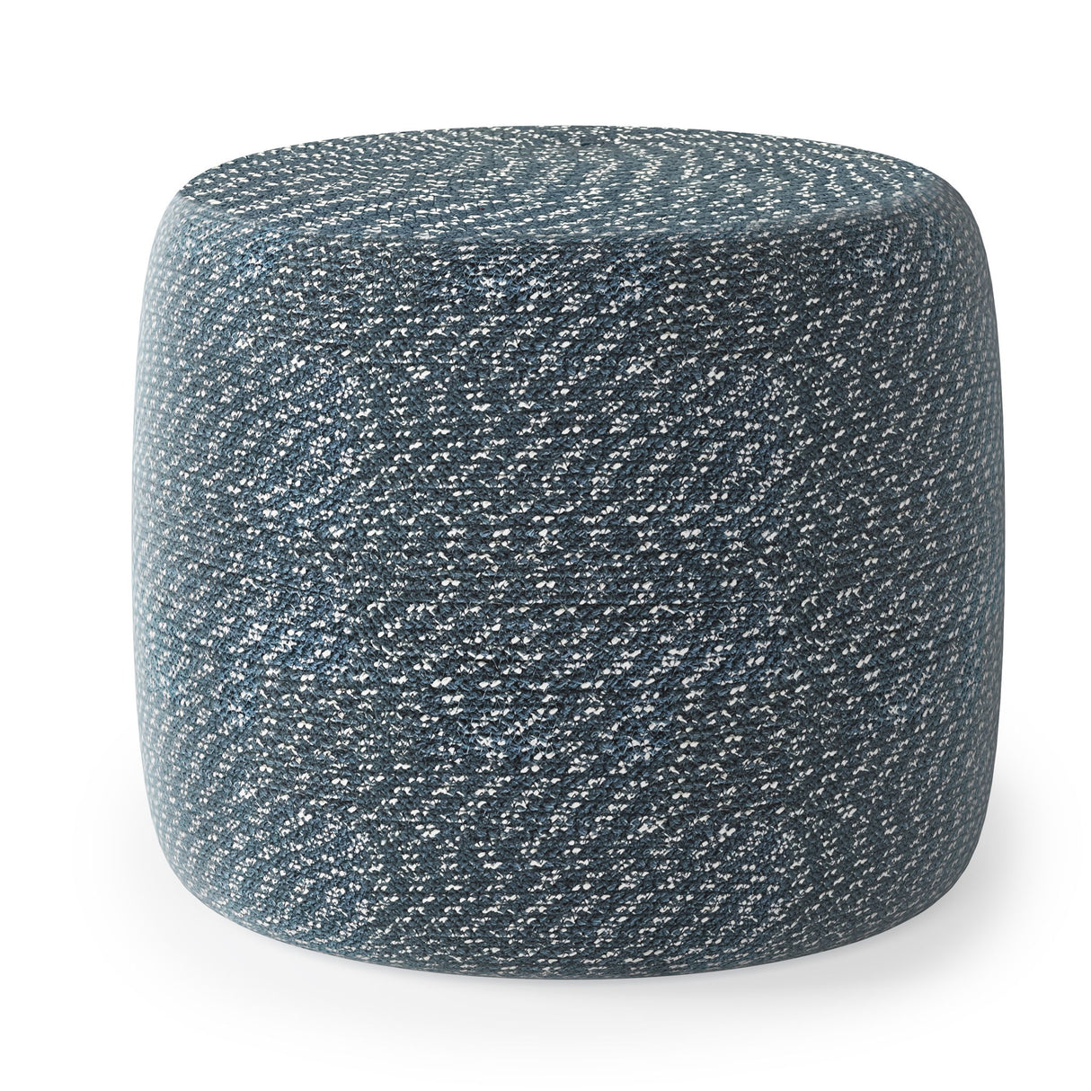 Bayley - Versatile Round Braided Pouf Blue by Simpli-Home | Bel Furniture