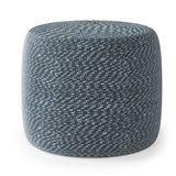Bayley - Versatile Round Braided Pouf Blue by Simpli-Home | Bel Furniture