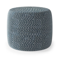 Bayley - Versatile Round Braided Pouf Blue by Simpli-Home | Bel Furniture