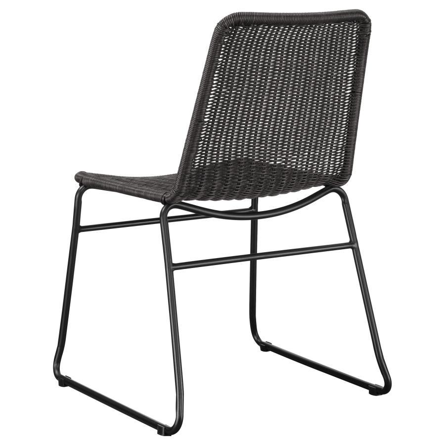 Dacy - Faux Rattan Metal Dining Side Chair (Set of 2) - Brown