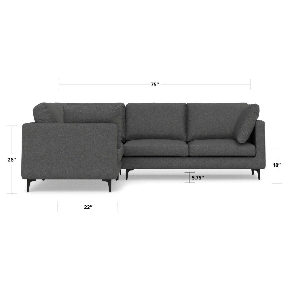 Ava - Mid Century Corner Sectional Sofa Handcrafted by Simpli-Home | Bel Furniture