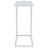 Stella - Glass Top C-Shaped Sofa Side Table - Chrome by CoasterEveryday | Bel Furniture