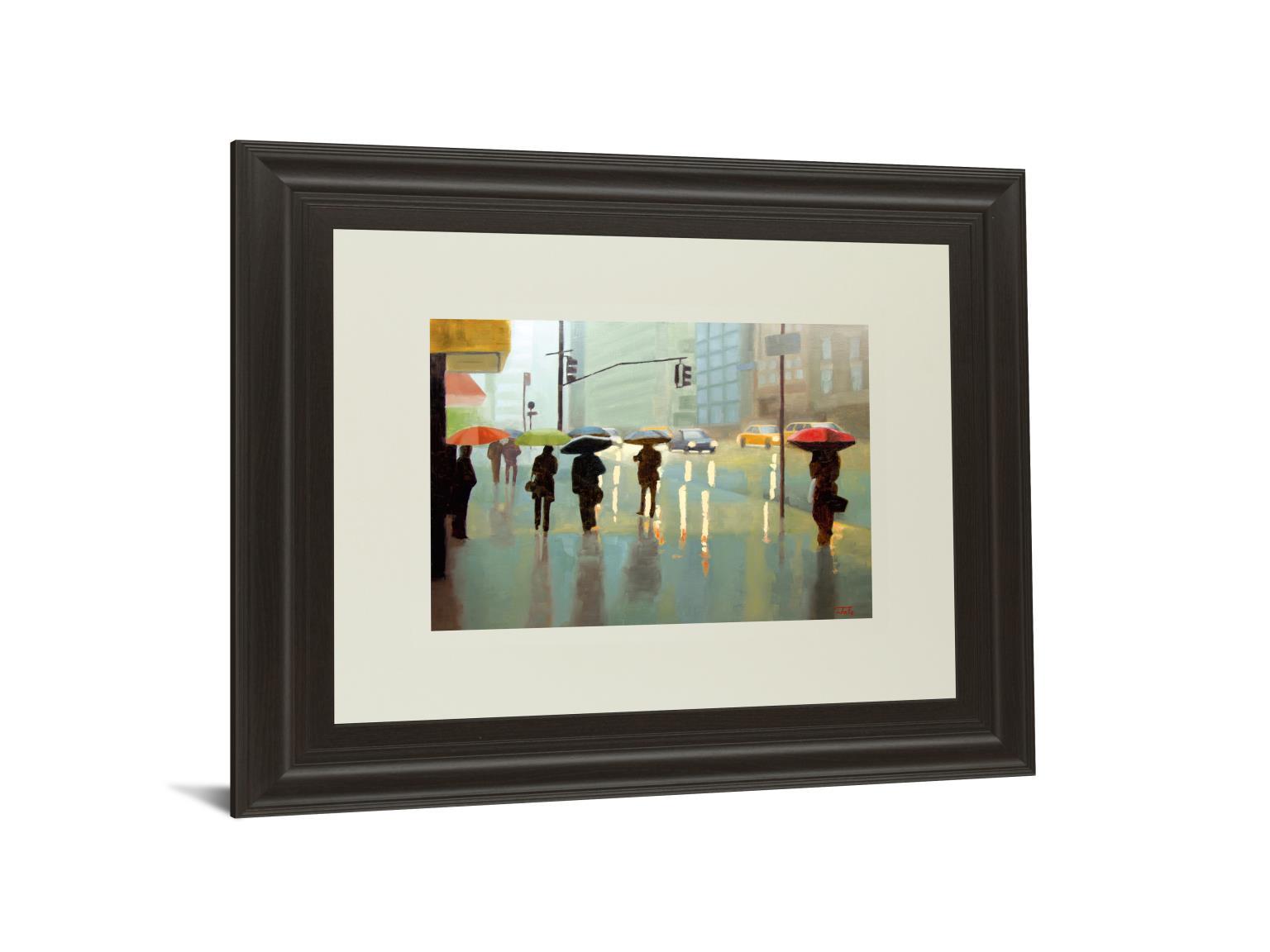 New York Reality By Tate Hamilton - Framed Print Wall Art - Blue