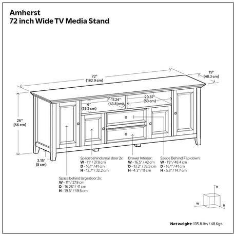 Amherst - Wide TV Media Stand - view 28