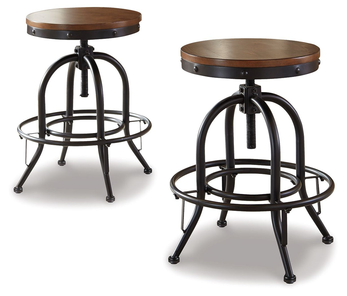 Valebeck - Swivel Barstool (Set of 2) - Brown / Black