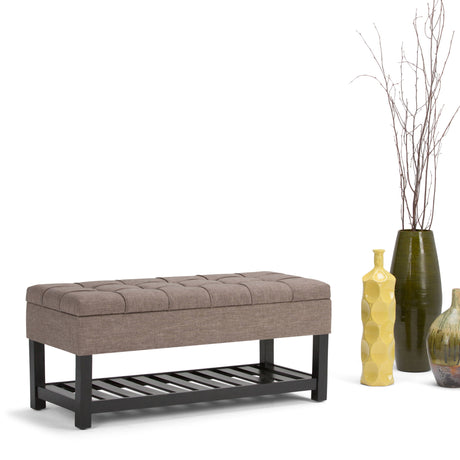 Saxon - Upholstered Transitional Storage Ottoman Bench - view 18