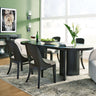 Rowanbeck - Dining Room Set Black 8 Pc. Table, 4 Chairs, 2 Arm Chairs, Server by Signature Design by Ashley® | Bel Furniture
