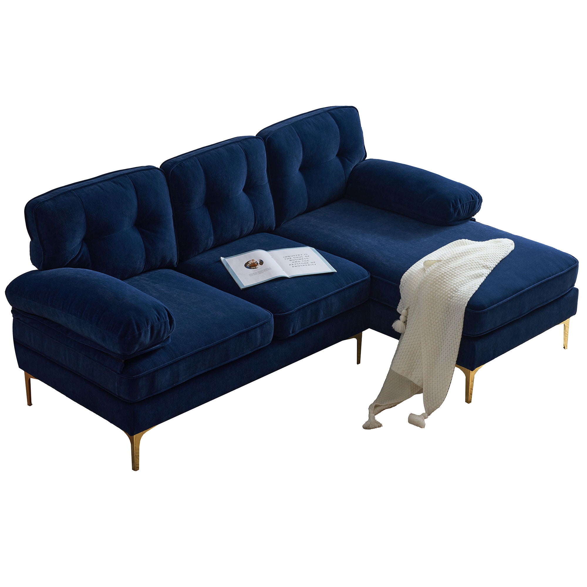 Modern Sectional Sofas Couches Velvet L Shaped Couches For Living Room, Bedroom