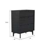 Mid Century Modern 3 Drawer Dresser - Black by Walker Edison | Bel Furniture