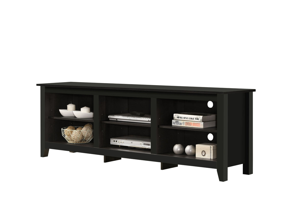 Benito - TV Stand With Open Shelves And Cable Management Black by Lilola Home | Bel Furniture