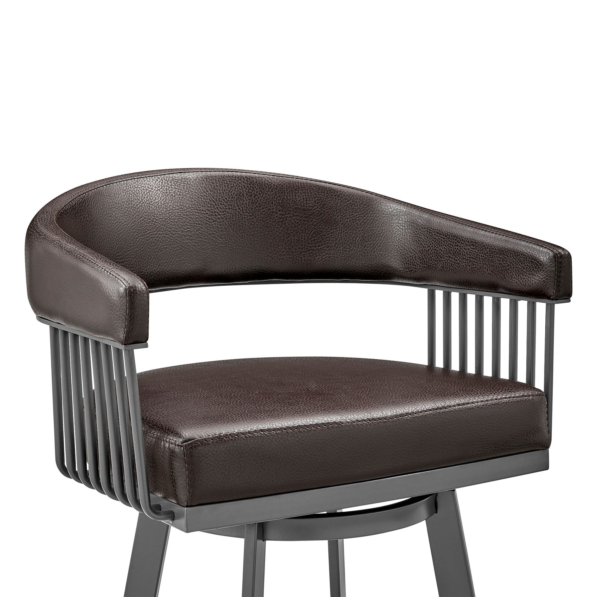 Swivel Low Back Counter Height Bar Chair - Chocolate And Gray