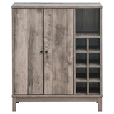 Cheyenne - 2 Door Home Bar Wine Cabinet - Weathered Acacia by CoasterEveryday | Bel Furniture