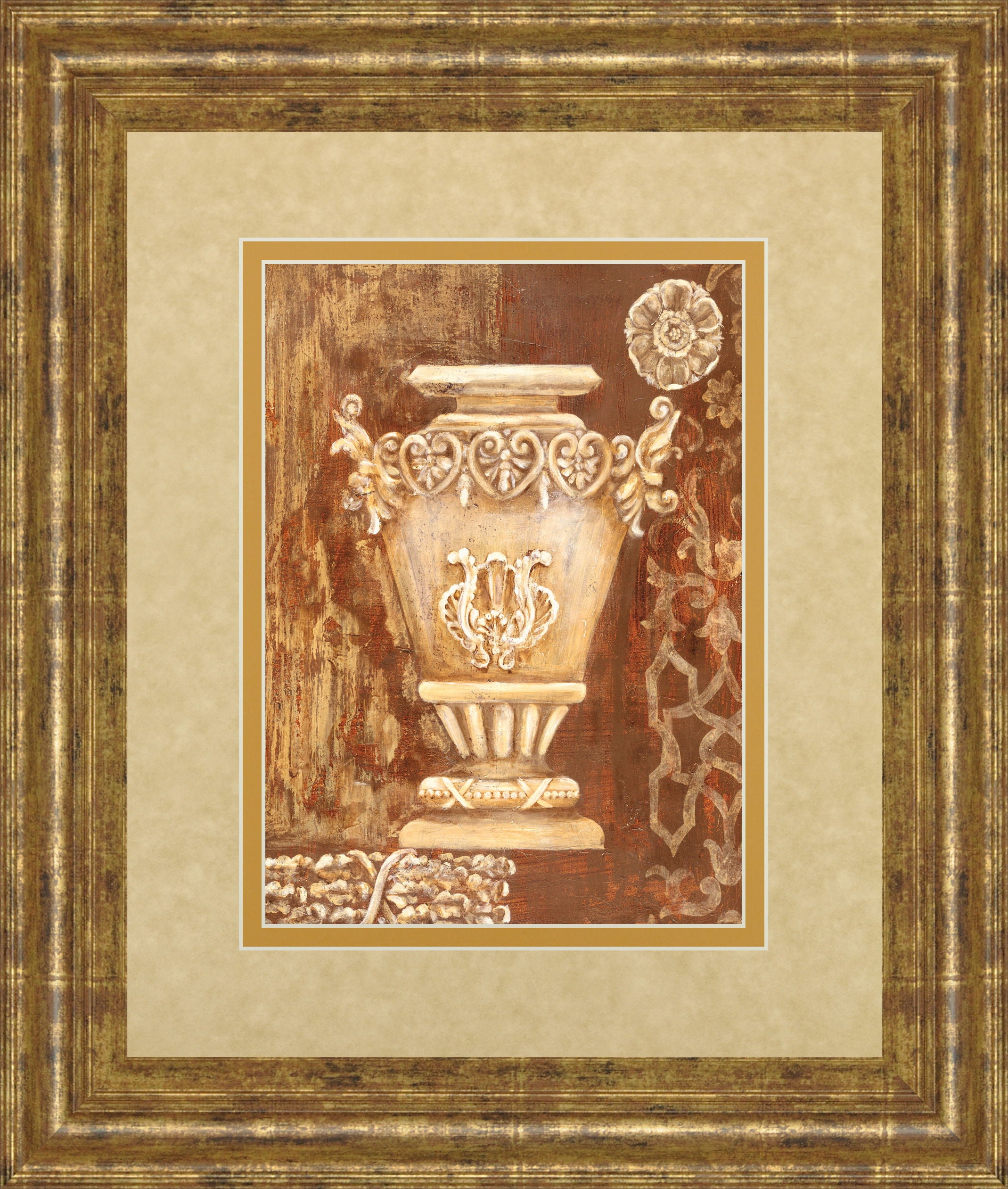 Precious Antiquity Il By Studio Nuvo - Framed Print Wall Art - Red