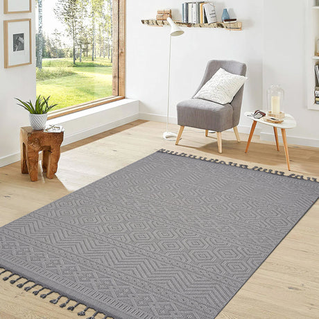 Guros - 6' X 9' Geometric Indoor / Outdoor Area Rug - White - view 7